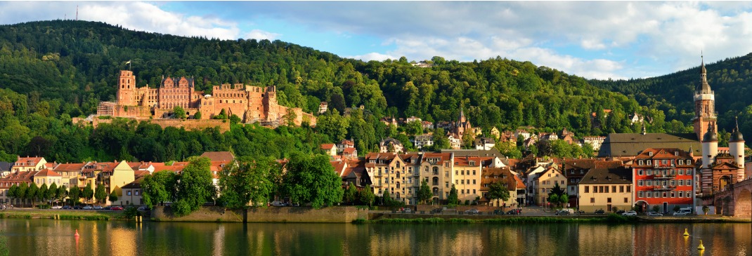 Grüne Hügel hinter Heidelberg.